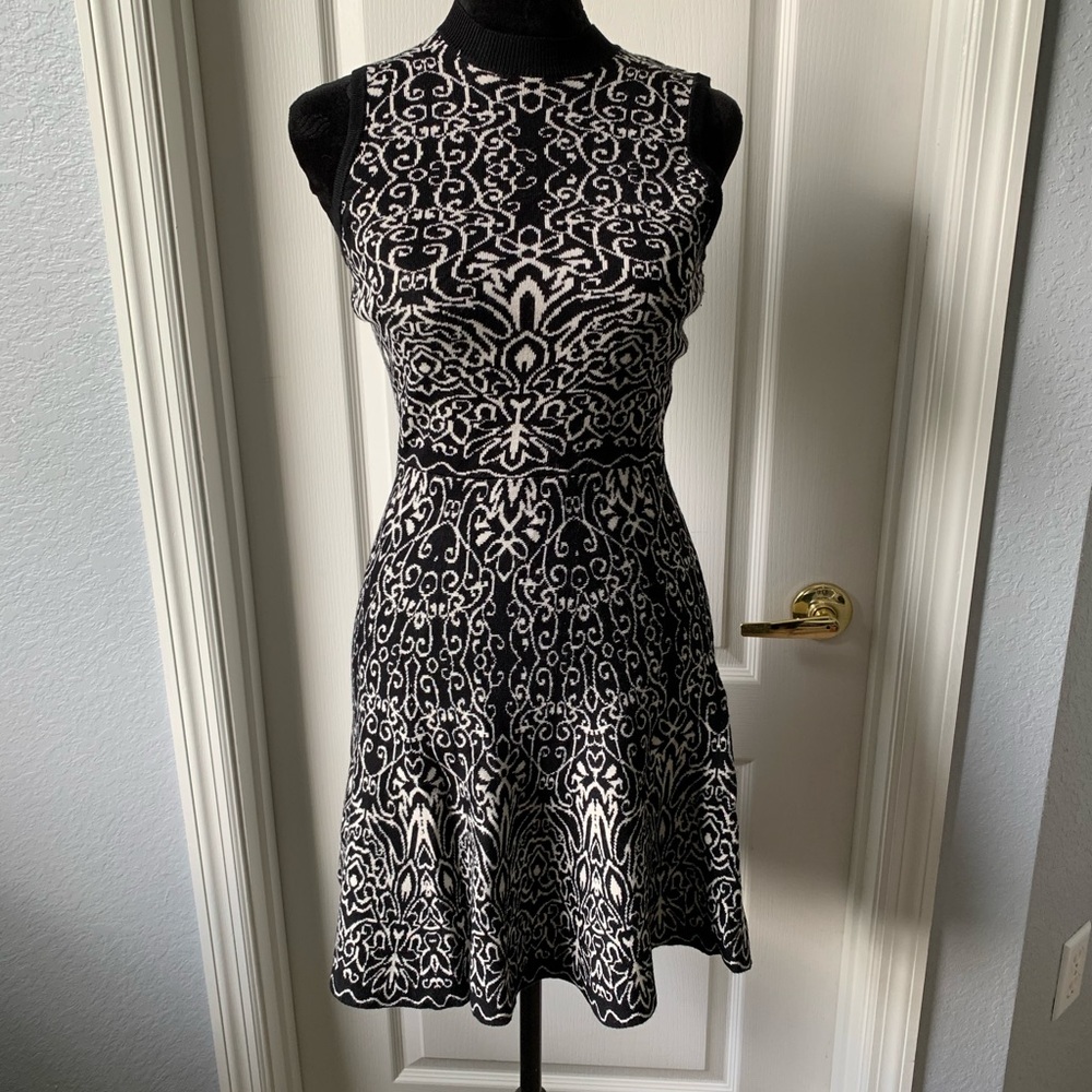 Beautiful Black and White Sweater Dress